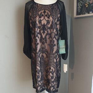 🆕️ Simply Liliana Black Lace Sheath Dress NWT